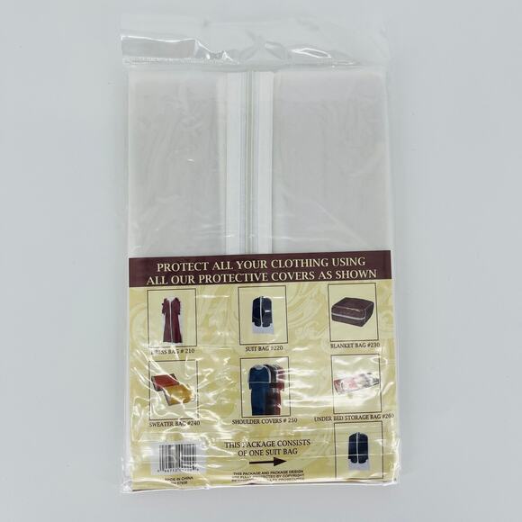 Better Home Zippered Clear Plastic Suit Bag - Size 24" x 40" - New - Picture 7 of 9